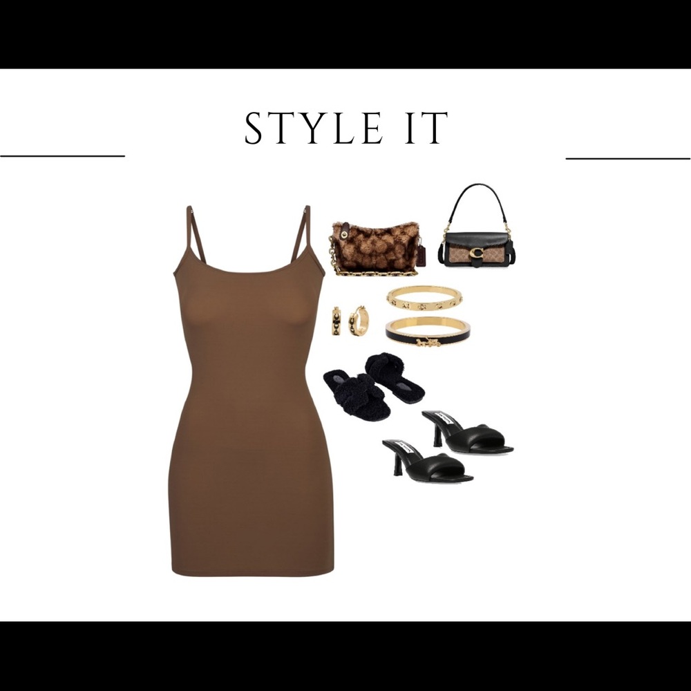 This is your seamless solid color casual go-to comfortable dress/top with Straps